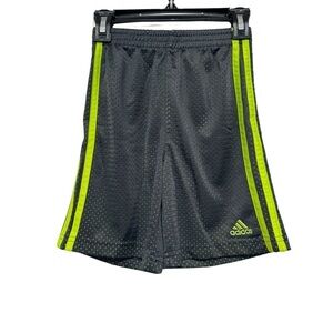 Adidas Gray & Lime Green Jersey Athletic Shorts